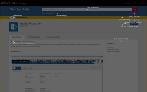 Inside Goucher (SharePoint) | Goucher Portal