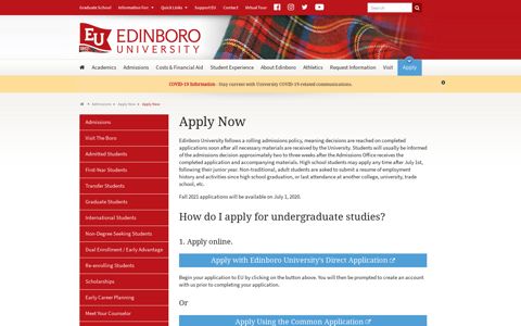 Apply Now - Edinboro University