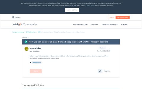 Solved: HubSpot Community - How we can transfer all data ...