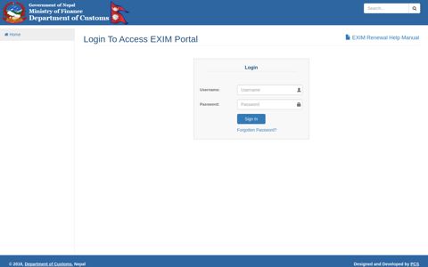 Login To Access EXIM Portal EXIM Renewal Help Manual