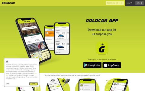 Goldcar App - Enjoy all the advantages of our app