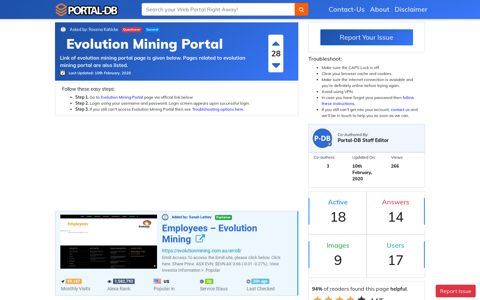 Evolution Mining Portal