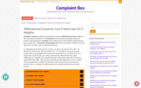 10MinuteLoan Customer Care Friend Loan 24x7 Helpline ...