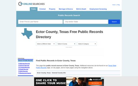 Ector County, Texas Free Public Records Directory