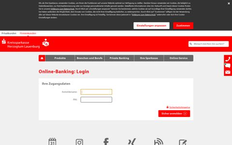 Online-Banking: Login - Kreissparkasse Herzogtum Lauenburg