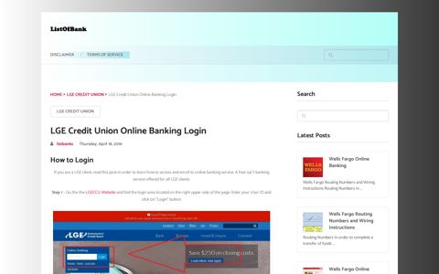 LGE Credit Union Online Banking Login - Banking Services ...