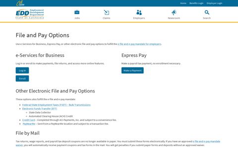File and Pay Options - EDd - CA.gov