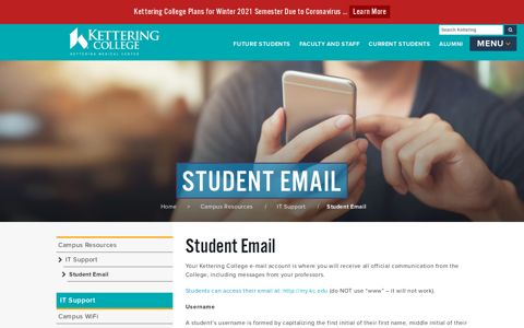 Student Email - Kettering College