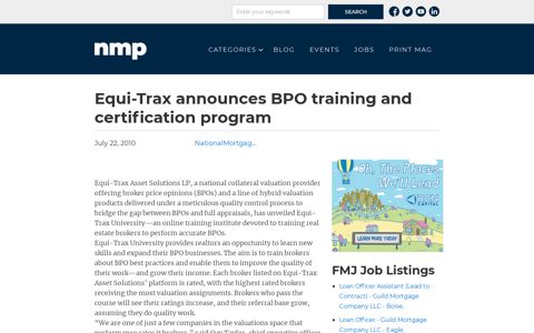 Equi-Trax announces BPO training and certification program