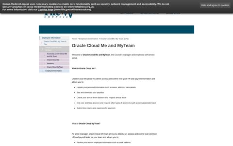 Oracle Cloud Me and MyTeam - Fifedirect - Fife Council