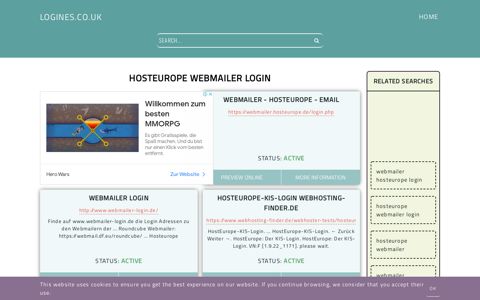 hosteurope webmailer login - General Information about Login