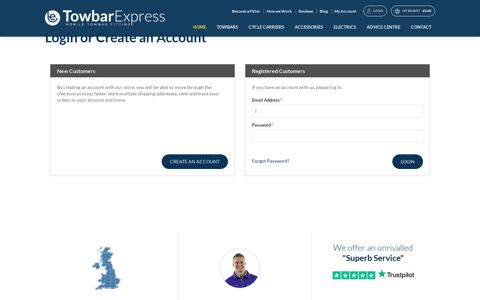 Login or Create an Account - Towbar Express