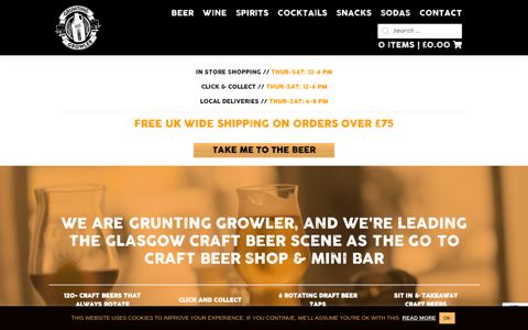 Grunting Growler – GLASGOW CRAFT BEER SHOP AND BAR