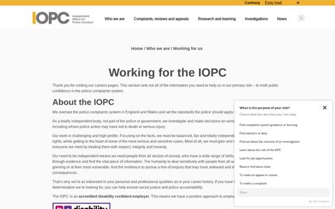 Working for the IOPC | Independent Office for Police Conduct