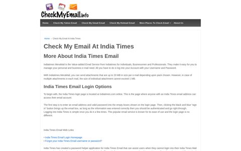 Check My Email At India Times - Check Yahoo, Gmail, and ...