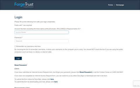 Login | ForgeTrust - Formerly IRA Services Trust