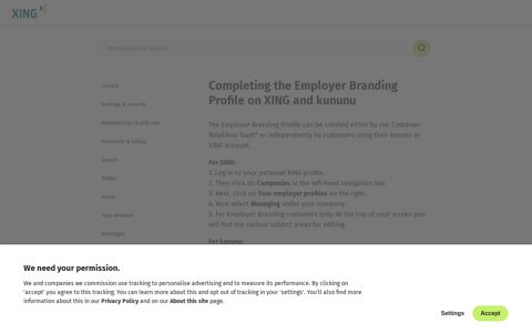 Completing the Employer Branding Profile on XING and kununu