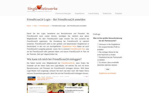 FriendScout24 Login - Bei FriendScout24 anmelden