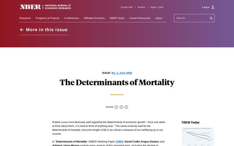 The Determinants of Mortality | NBER