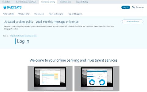 Log in | International Banking | Barclays