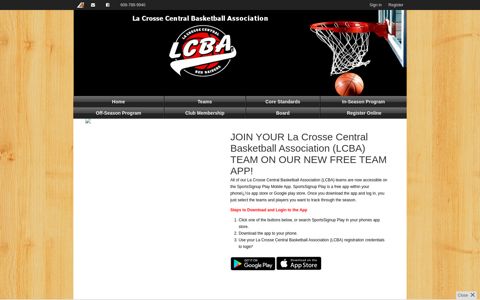 Mobile App | La Crosse Central Basketball Association (LCBA)