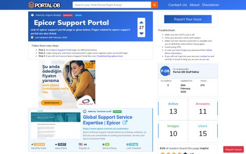 Epicor Support Portal