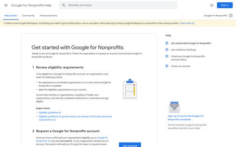 Get started with Google for Nonprofits - Google Support