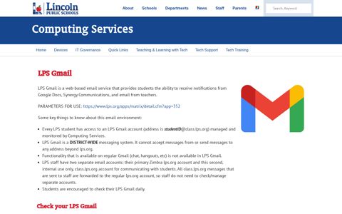 LPS Computing Services | Google Mail (Gmail) - Lincoln