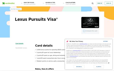 Lexus Pursuits Visa - NerdWallet
