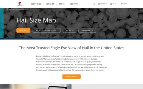 Hail Size Map - CoreLogic