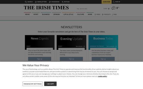 Newsletter Sign Up | The Irish Times