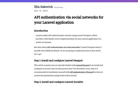 API authentication via social networks for your Laravel ...