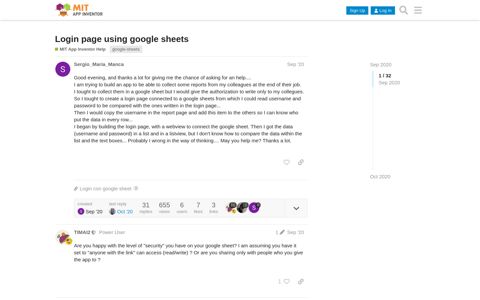 Login page using google sheets - MIT App Inventor Help - MIT ...