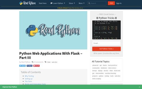Python Web Applications With Flask – Part III – Real Python