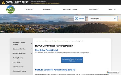 Buy A Commuter Parking Permit | Eugene, OR Website