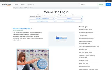 Meevo Jcp - Please Authenticate - LoginFacts