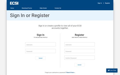 ECSI - Sign In or Register