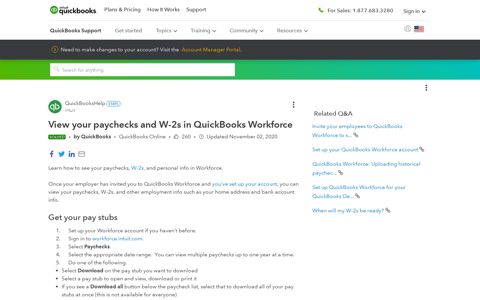 View your paychecks and W-2s in QuickBooks Workfor...