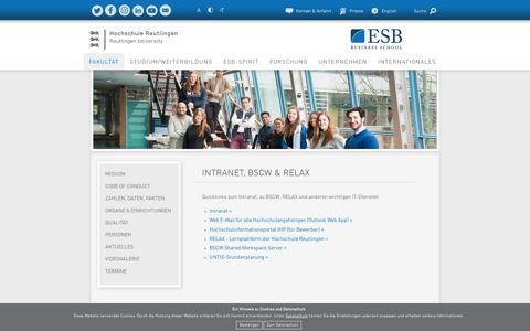 Intranet, BSCW & Relax : ESB Business School