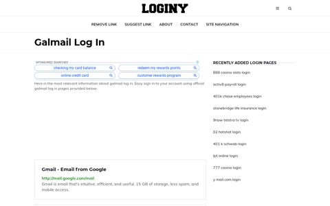 Galmail Log In ✔️ One Click Login - Loginy