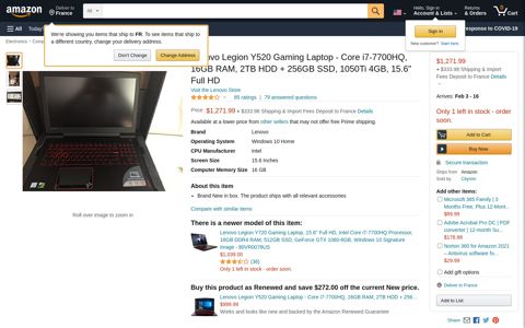Lenovo Legion Y520 Gaming Laptop - Core i7 ... - Amazon.com