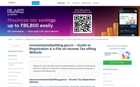 incometaxindiaefiling.gov.in - Guide to Registration & e-File ...