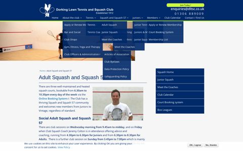 Adult Squash and Squash 57 | Dorking Lawn Tennis ...