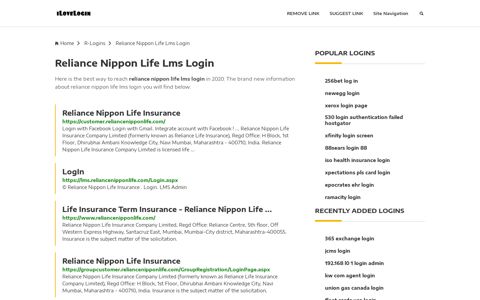 Reliance Nippon Life Lms Login ❤️ One Click Access