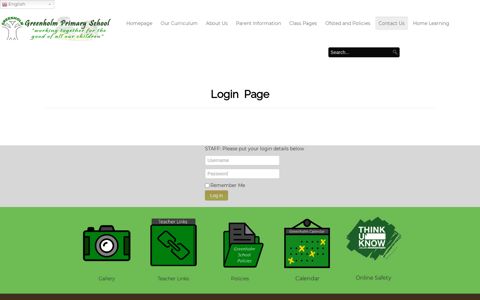 Login Page - Greenholm Primary School