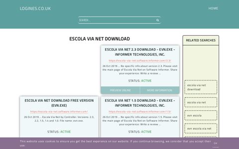 escola via net download - General Information about Login