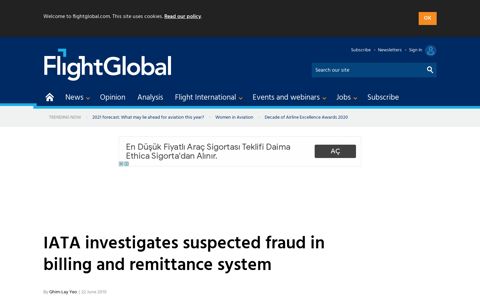 IATA investigates suspected fraud in billing and remittance ...