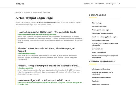 Airtel Hotspot Login Page ❤️ One Click Access - iLoveLogin