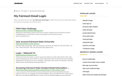 My Fairmont Email Login ❤️ One Click Access - iLoveLogin