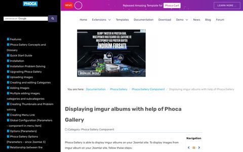 Displaying imgur albums with help of Phoca Gallery